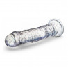Glamour dildo transparente con glitters