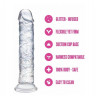 Glamour dildo transparente con glitters