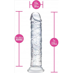 Glamour dildo transparente con glitters