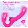 Arnés vibrador strapless con pulso temblor clitoris