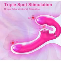 Arnés vibrador strapless con pulso temblor clitoris